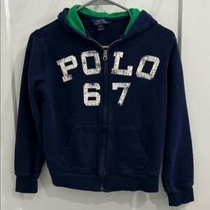 2015 POLO Ralph Lauren Boys Preppy Full Zip Hoodie Sweatshirt Jacket |SZ 10-12